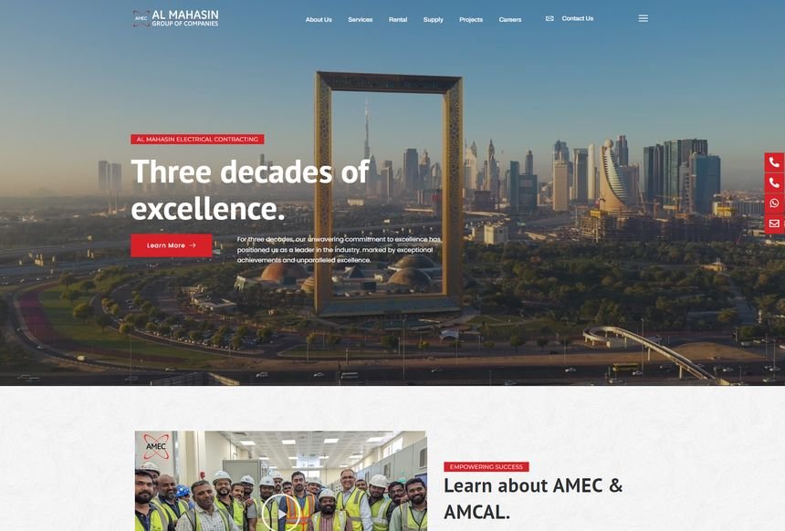Al Mahasin Electrical Contracting website